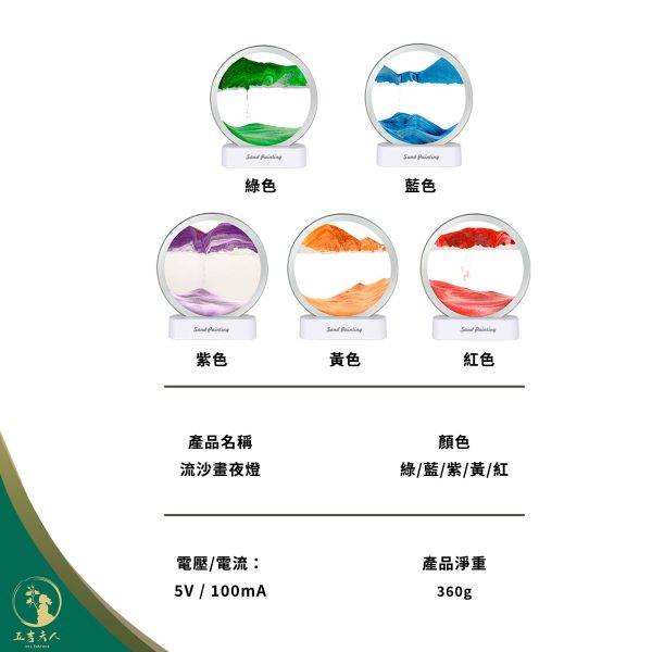 3D流沙畫小夜燈 旋轉流沙擺件 創意解壓台燈 藝術沙漏燈 臥室床頭燈 桌面裝飾 居家美學 舒壓療癒禮物 生日禮物 交換禮物 網紅同款 氛圍燈