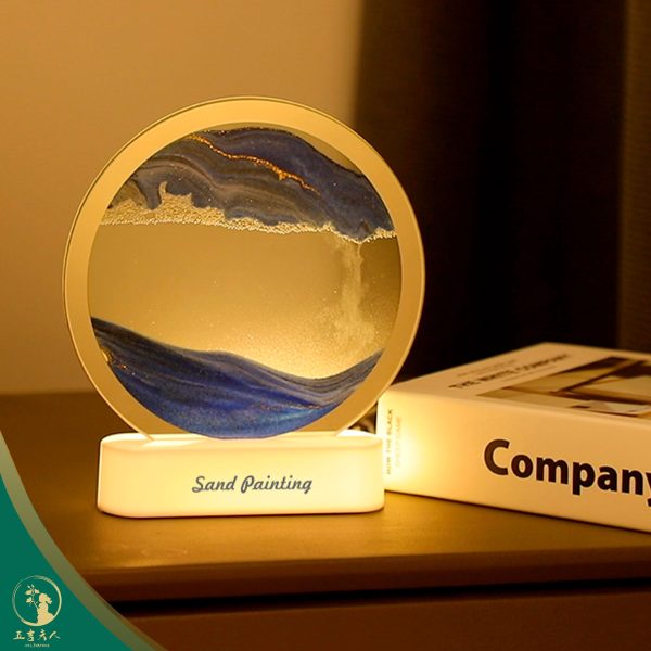 3D流沙畫小夜燈 旋轉流沙擺件 創意解壓台燈 藝術沙漏燈 臥室床頭燈 桌面裝飾 居家美學 舒壓療癒禮物 生日禮物 交換禮物 網紅同款 氛圍燈